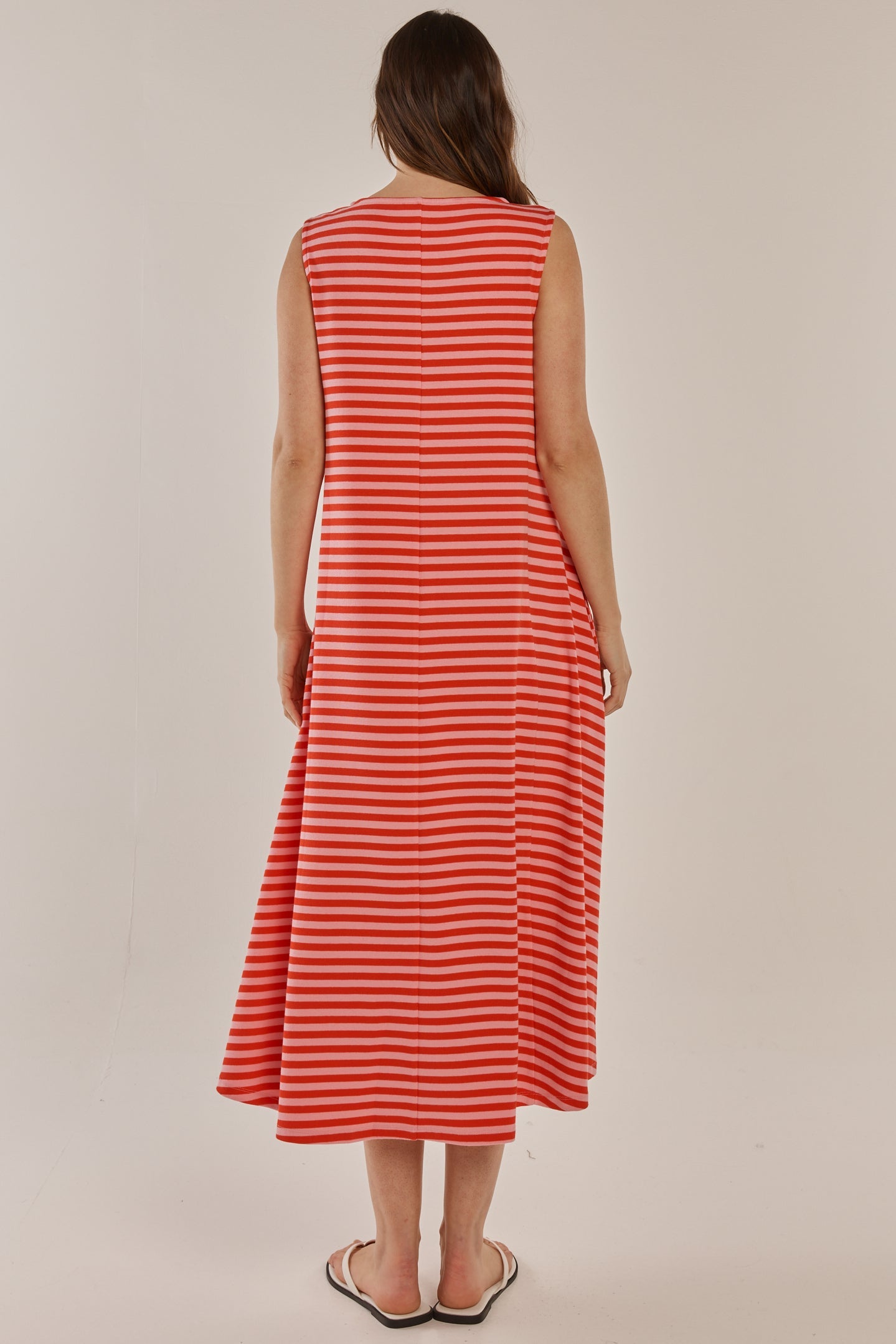 Betty Basics Sabrina Maxi Dress (Pink/Red Stripe)