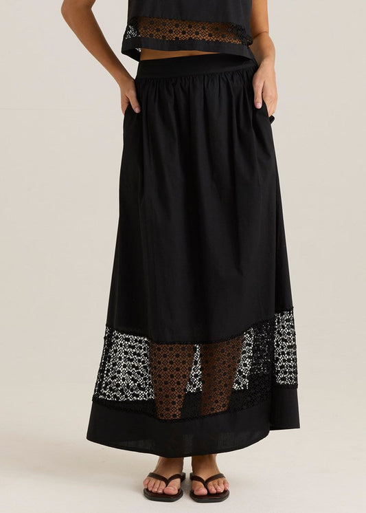 Sass Clothing Nixie Lace Skirt (Black)