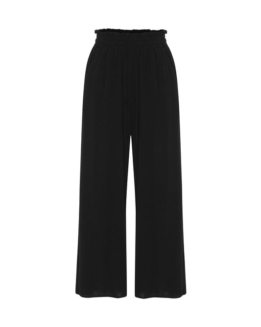 Heychic Idy Linen Blend Culottes (Black)