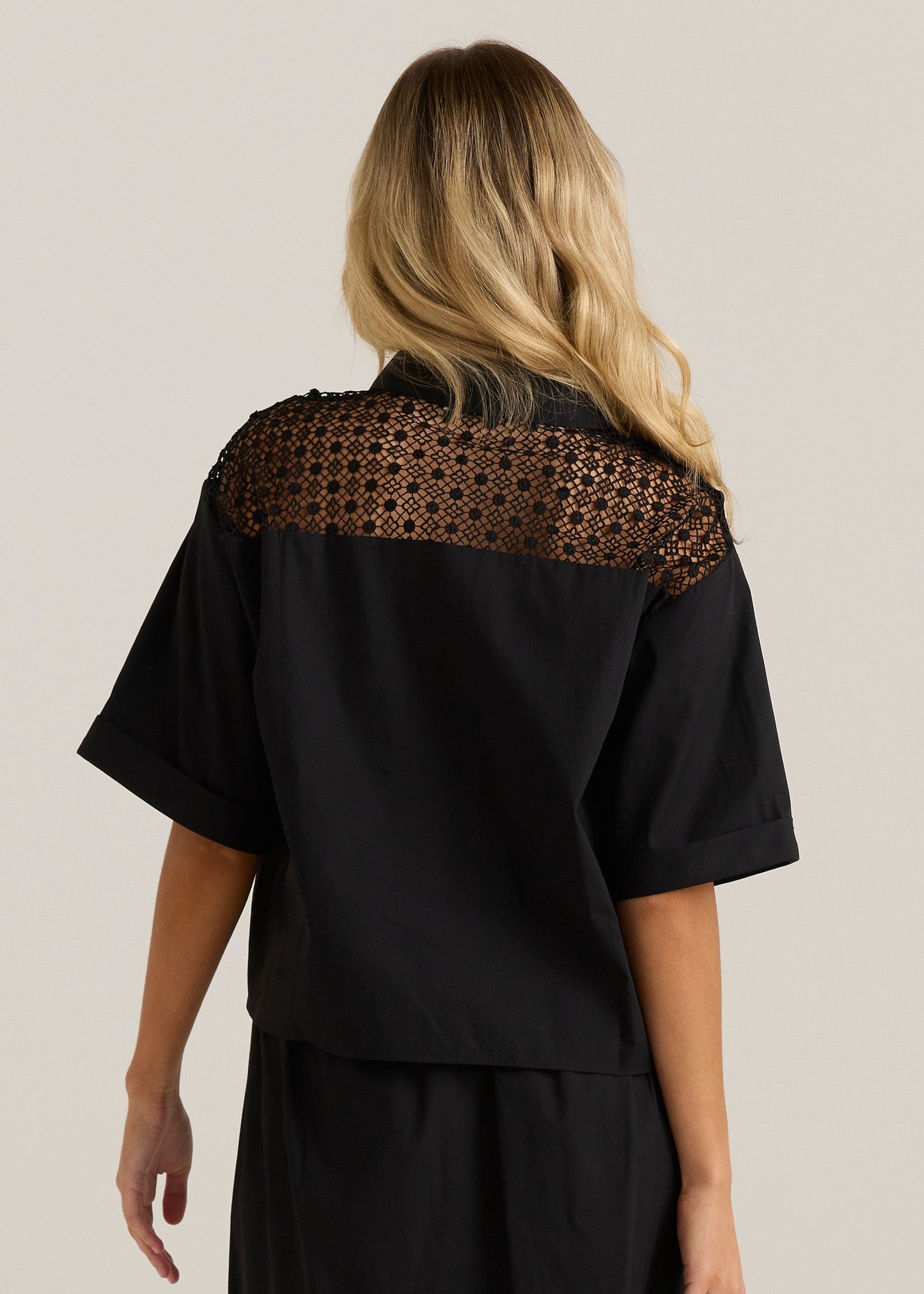 Sass Clothing Nixie Lace Shirt (Black)
