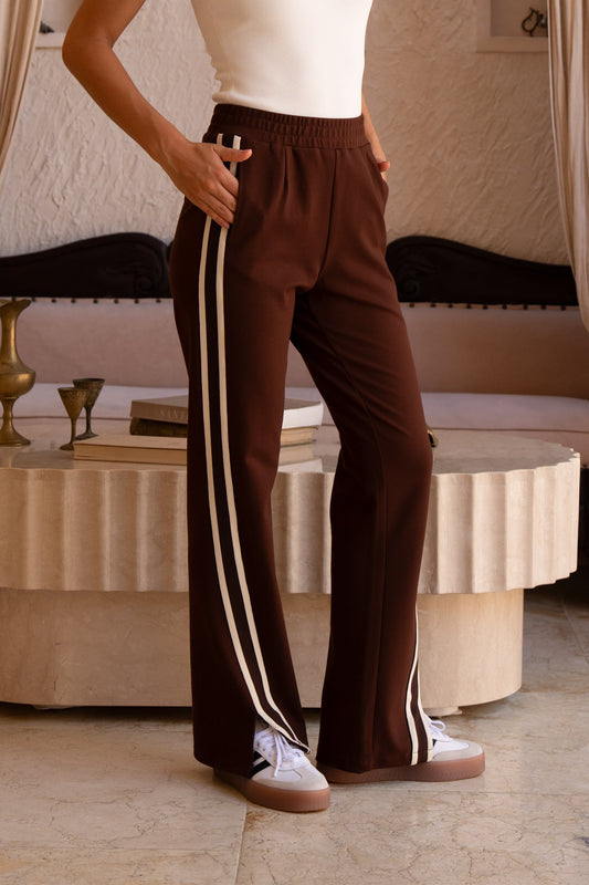 HEYCHIC Kirah Stripe Trackpants (Brown)