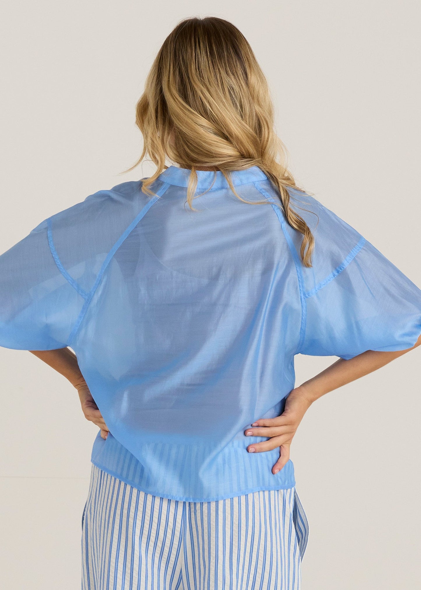 Sass Clothing Wilder Seam Blouse (Cornflower)