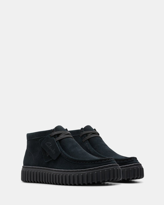 Tor Hill Older Kids Black Suede