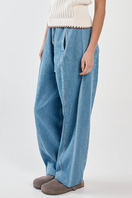 Sass Clothing Aveline Barrel Leg Jean (Classic Blue)