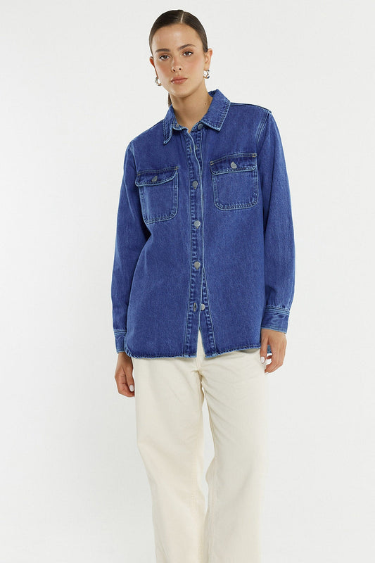 Sass Clothing Aveline Denim Shirt (Classic Blue)