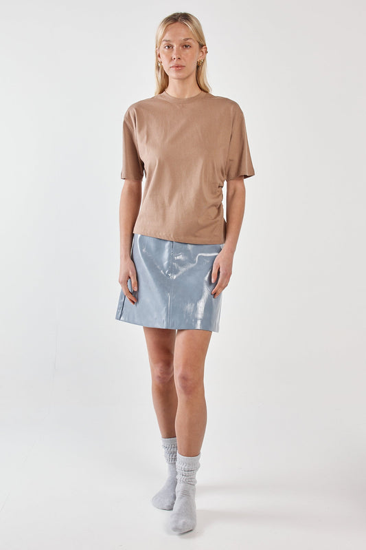 Sass Clothing Camie Gathered Seam Tee (Mushroom)