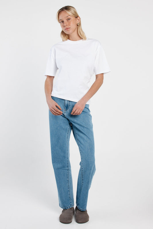 Sass Clothing Camie Gathered Seam Tee (White)