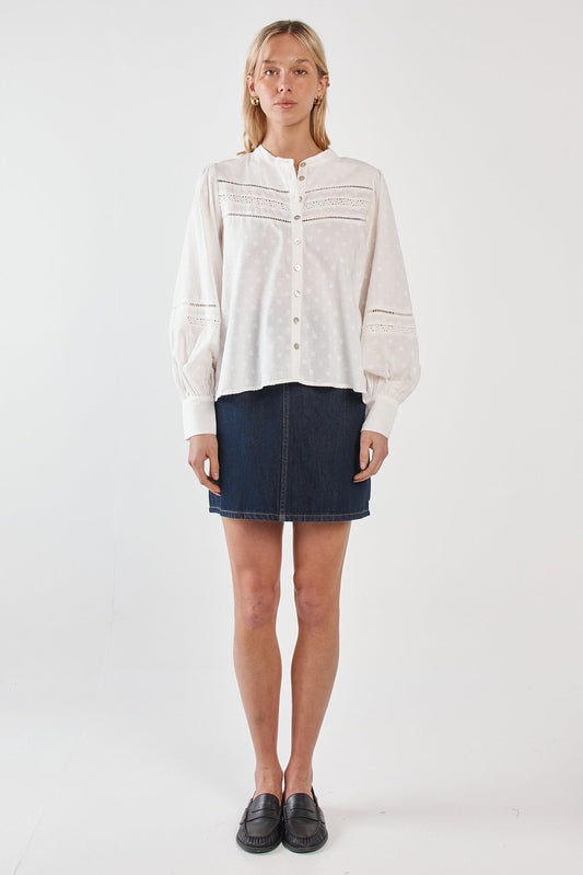 Sass Clothing Eleri Lace Blouse (White)
