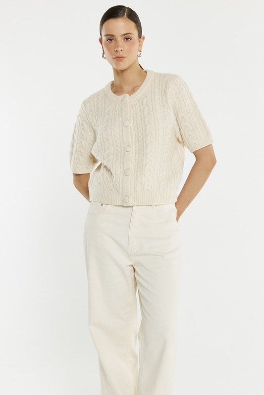 Sass Clothing Gia Cable Cardi (Cream)