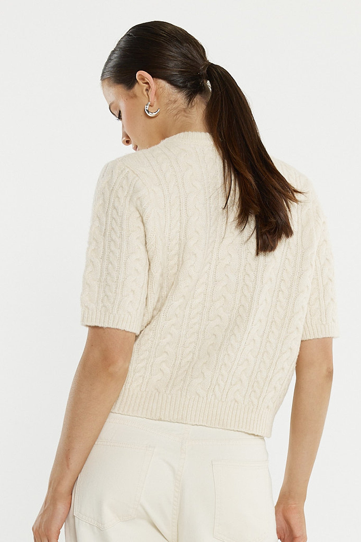 Sass Clothing Gia Cable Cardi (Cream)