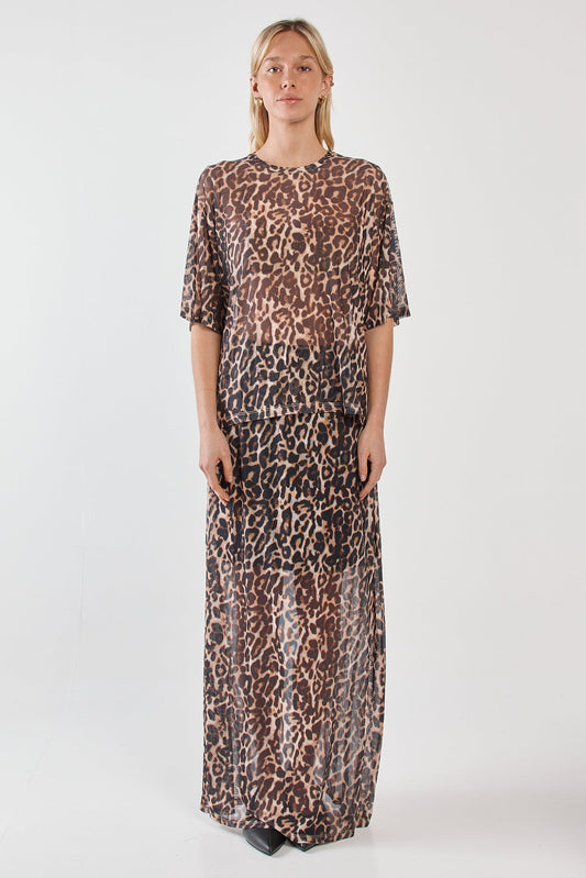 Sass Clothing Oxley Print Mesh Tee (Animal)