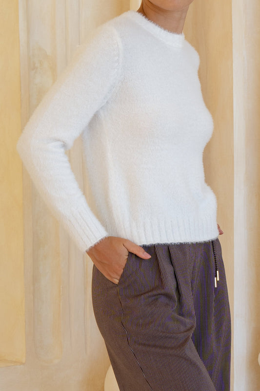 HEYCHIC Jase Off- Knit Sweater (White)