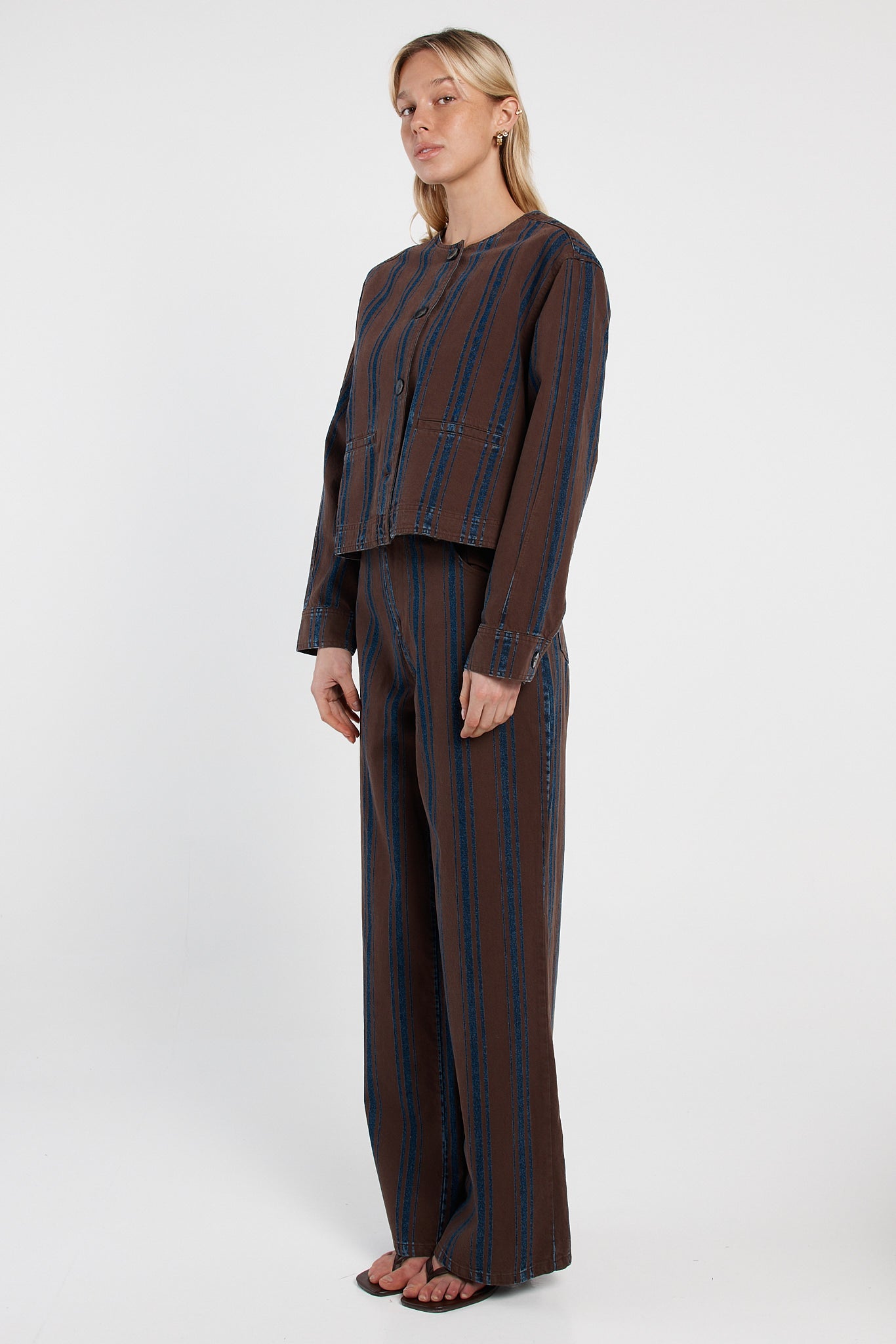 Sass Clothing Maja Stripe Jean (Choc/Rinse)