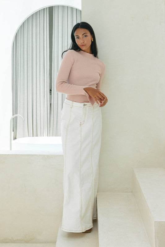 Heychic Vikki Long Sleeve Knit Top (Pink)