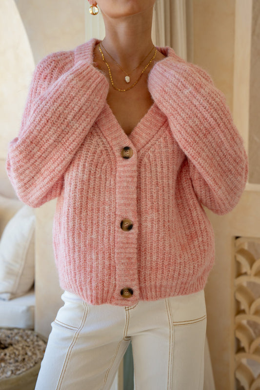 HEYCHIC Lottie Knit Cardigan (Pink)