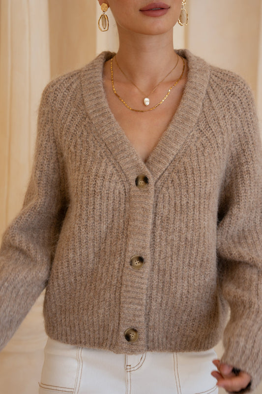 HEYCHIC Lottie Knit Cardigan (Camel)