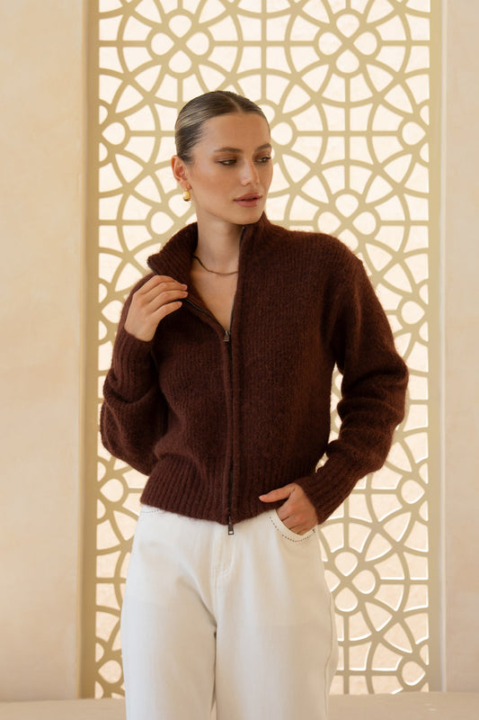 HEYCHIC Joey Chocolate Knit (Cardigan)