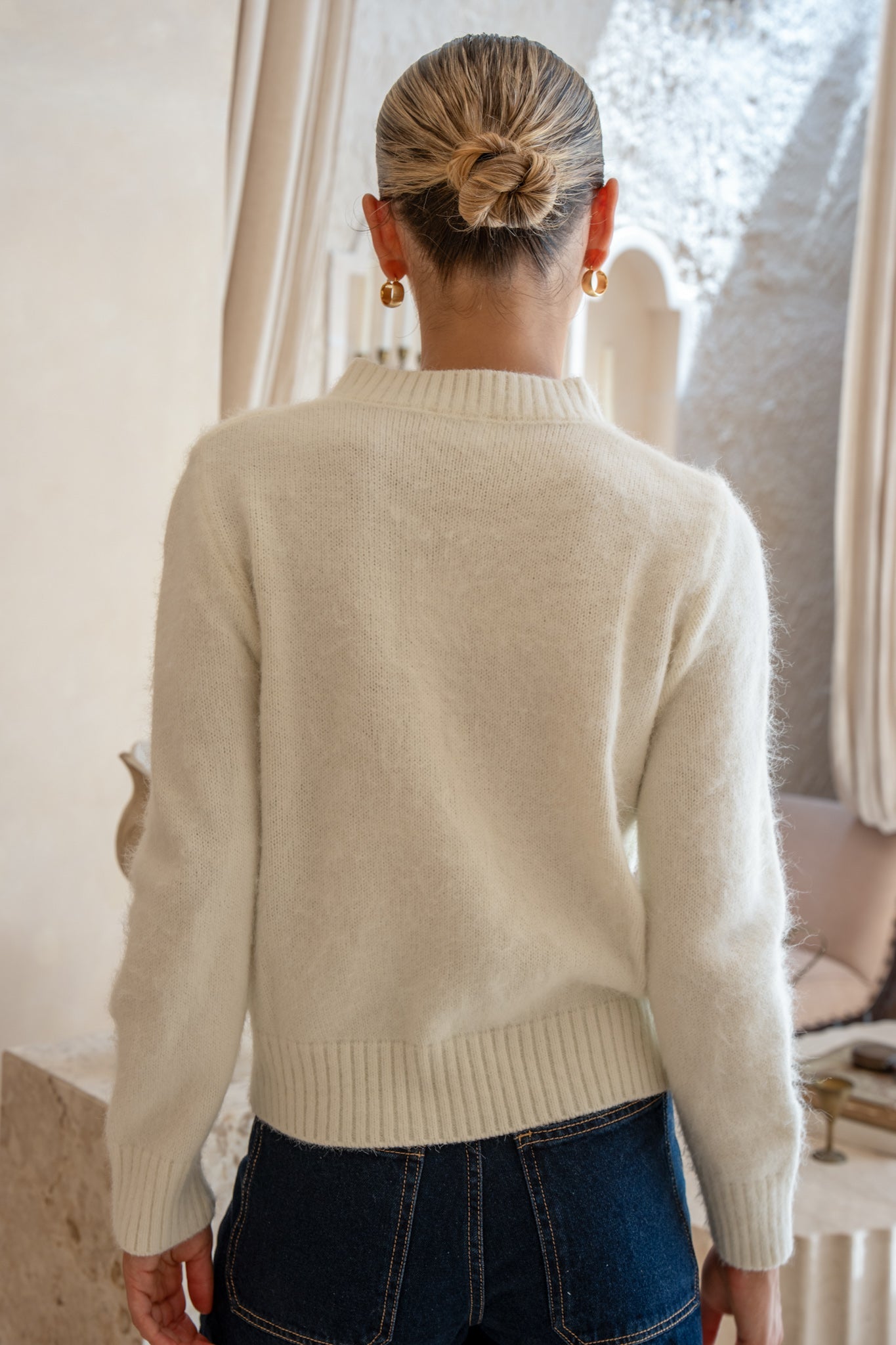 HEYCHIC Alma Knit Cardigan (White)