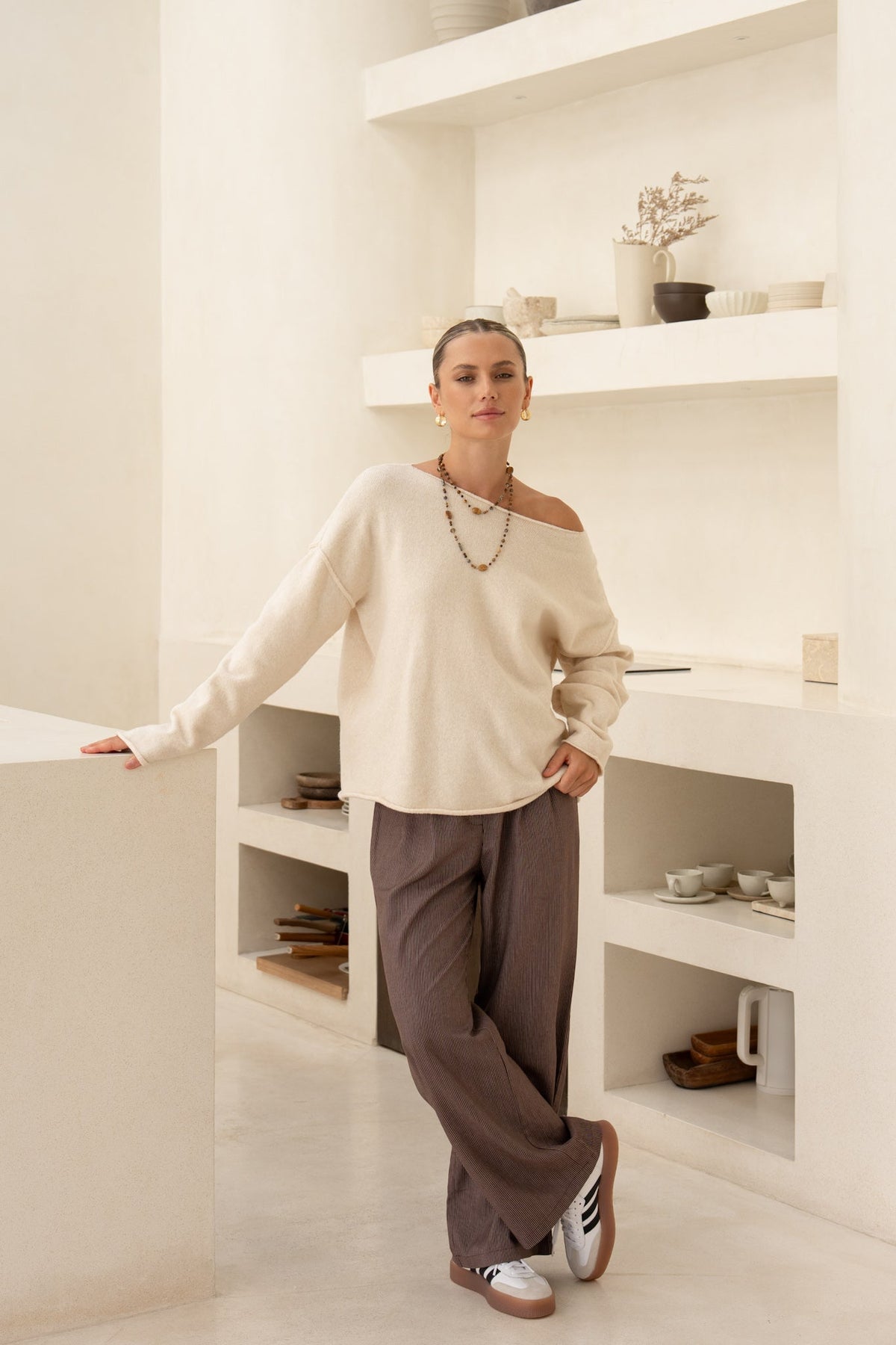 HEYCHIC Ginny Knit Sweater (Beige)
