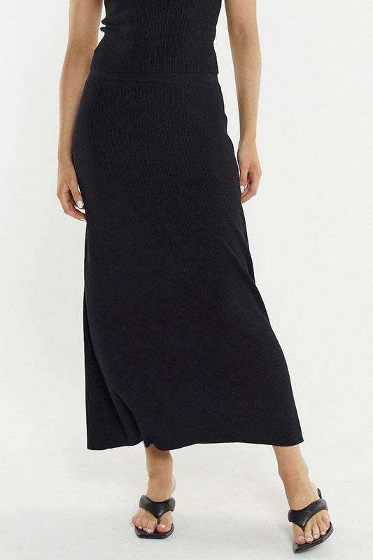 Sass Clothing Hazel Rib Skirt (Black)