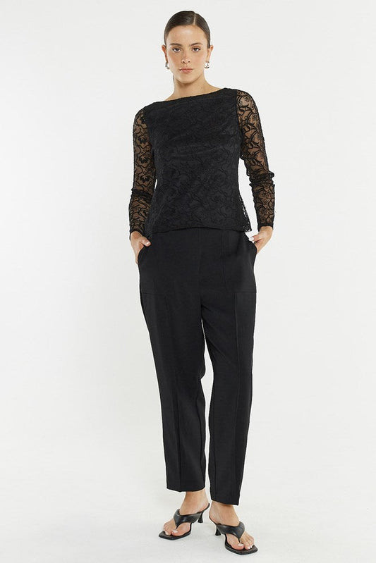 Sass Clothing Effie Mesh Top (Black)