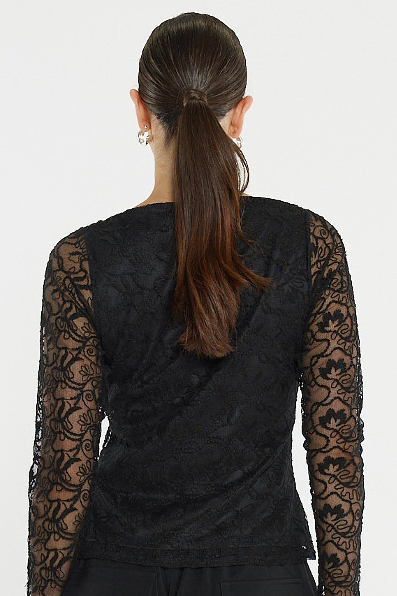 Sass Clothing Effie Mesh Top (Black)