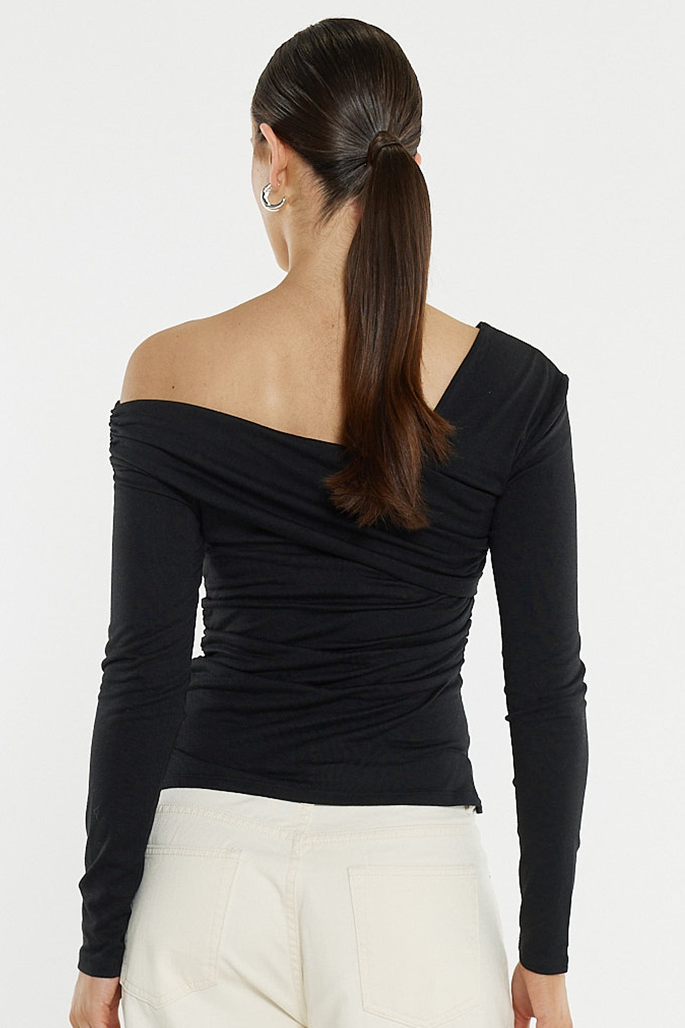 Sass Clothing Tess Asymetric Top (Black)