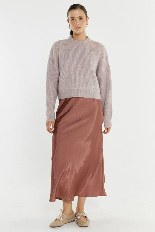 Sass Clothing Innes Pointelle Jumper (Pink Marle)
