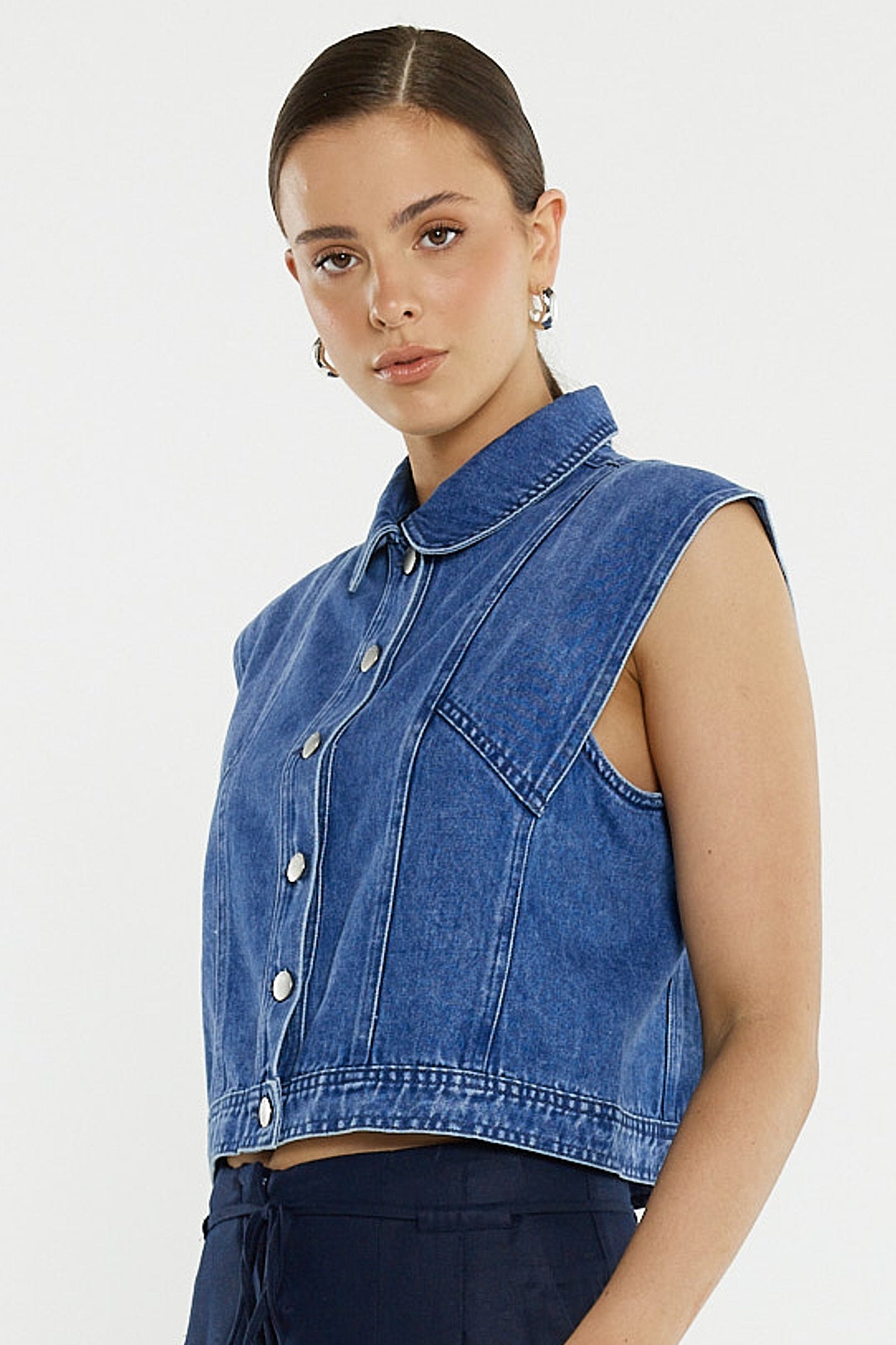 Sass Clothing Christian Denim Vest (Classic Blue)