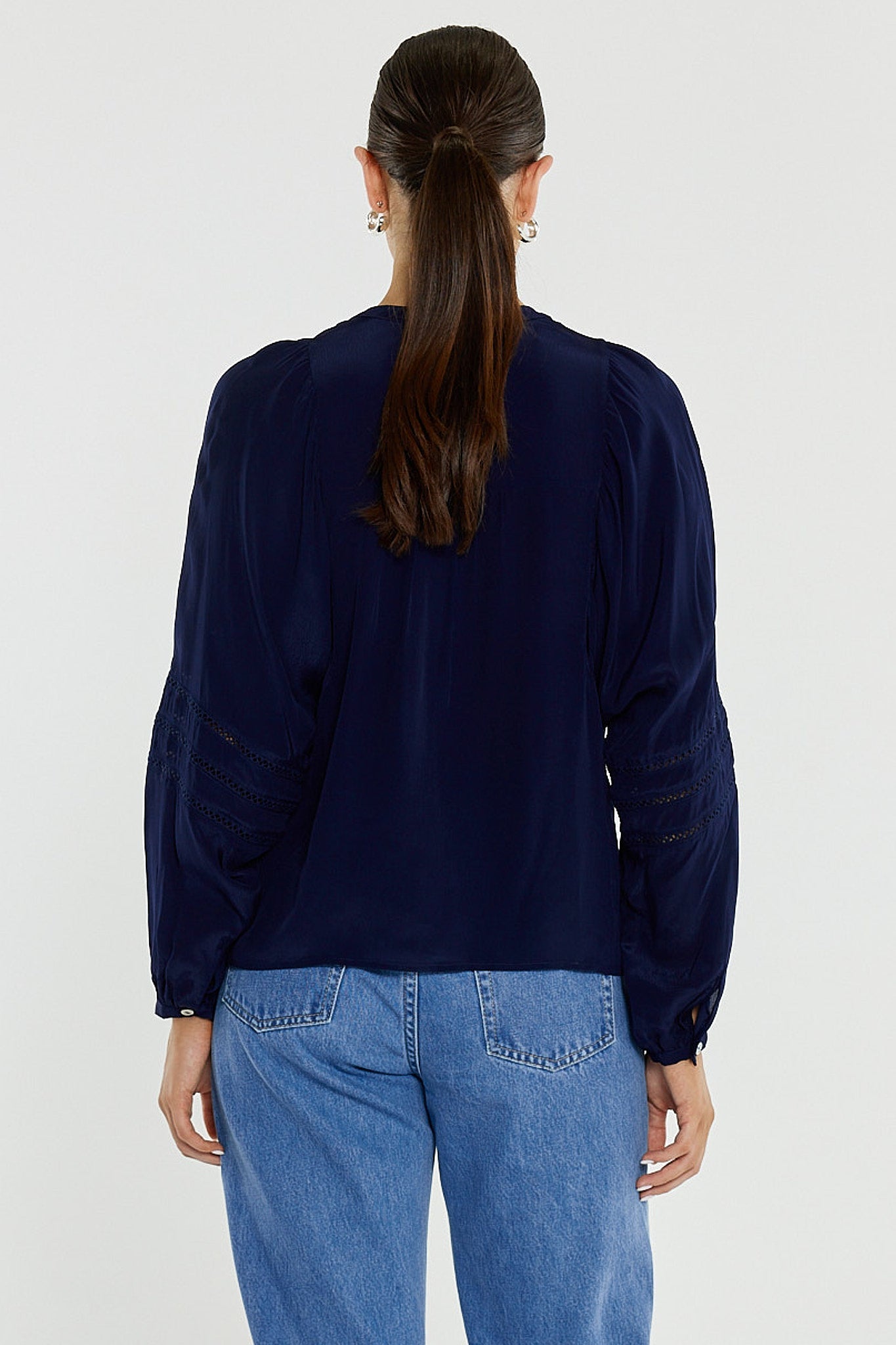 Sass Clothing Nic Trim Blouse (Ink)