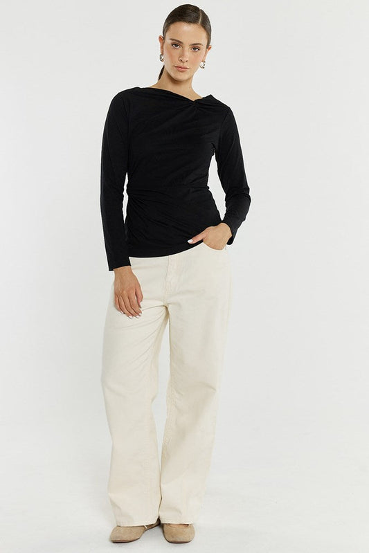 Sass Clothing Sophia Twisted Top (Black)