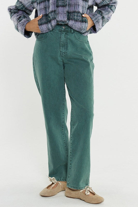 Sass Clothing Shylah Slim Straight Jean (Green Wash)