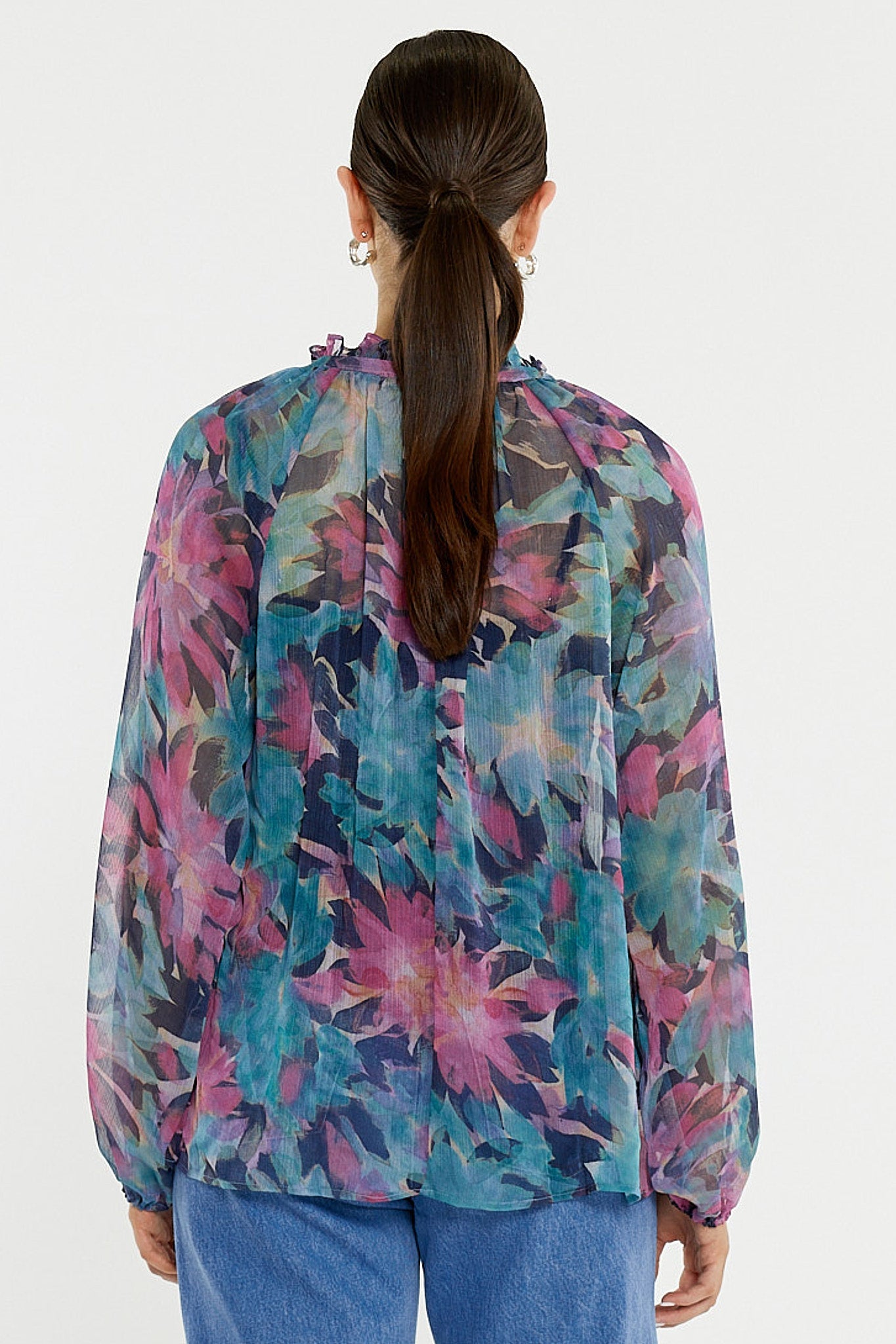 Sass Clothing Willow Tie Front Blouse (Native Orchid)