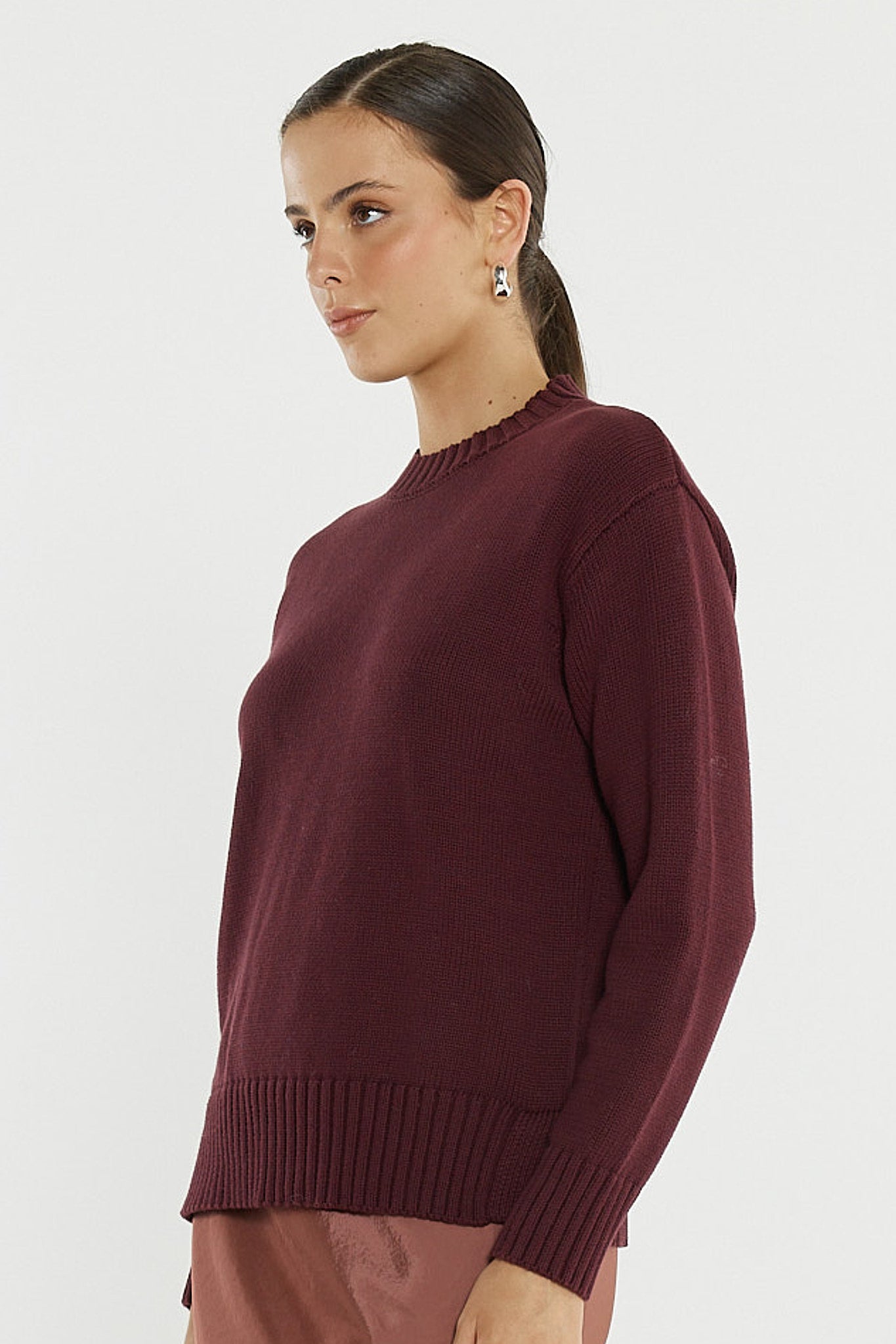 Sass Clothing Ivy Cotton Knit (Burgundy)