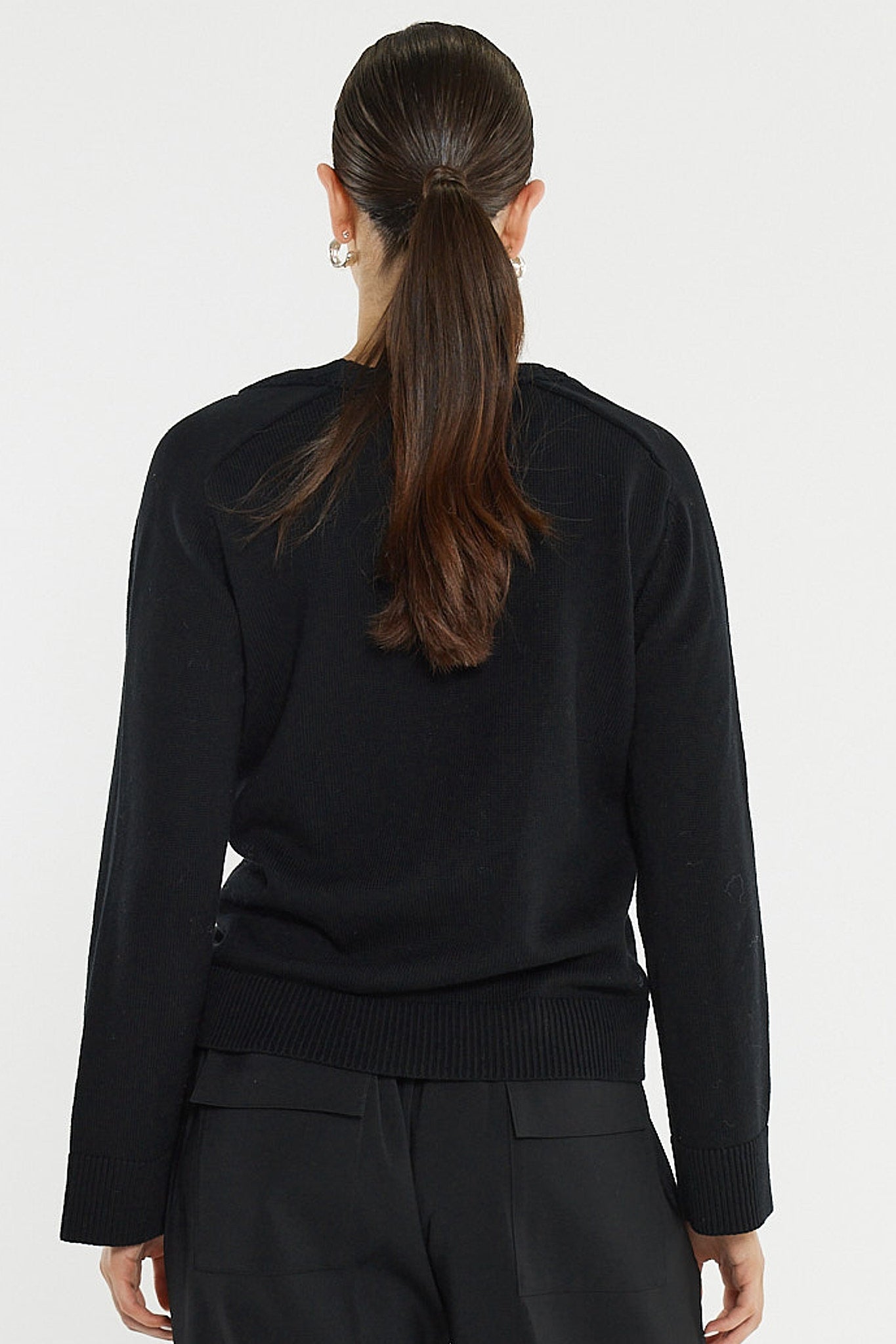 Sass Clothing Roe Braided Neck Knit (Black)