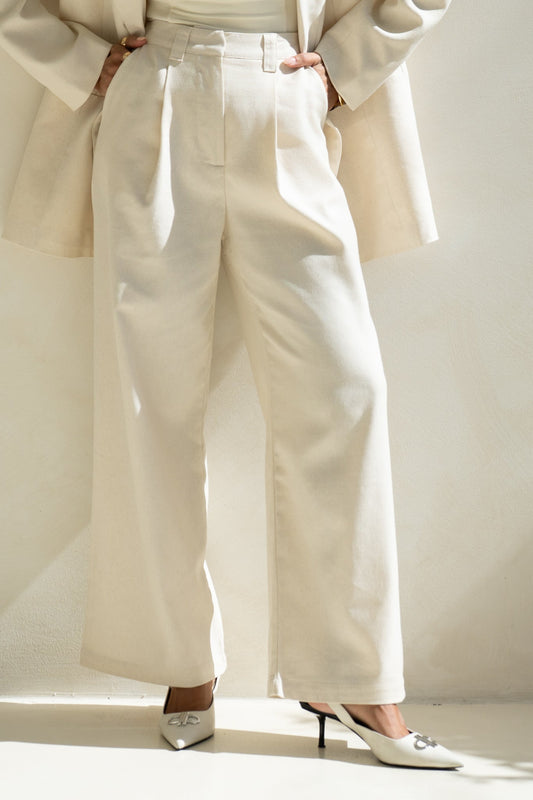 Heychic Keke Wide Leg Pants (Beige)