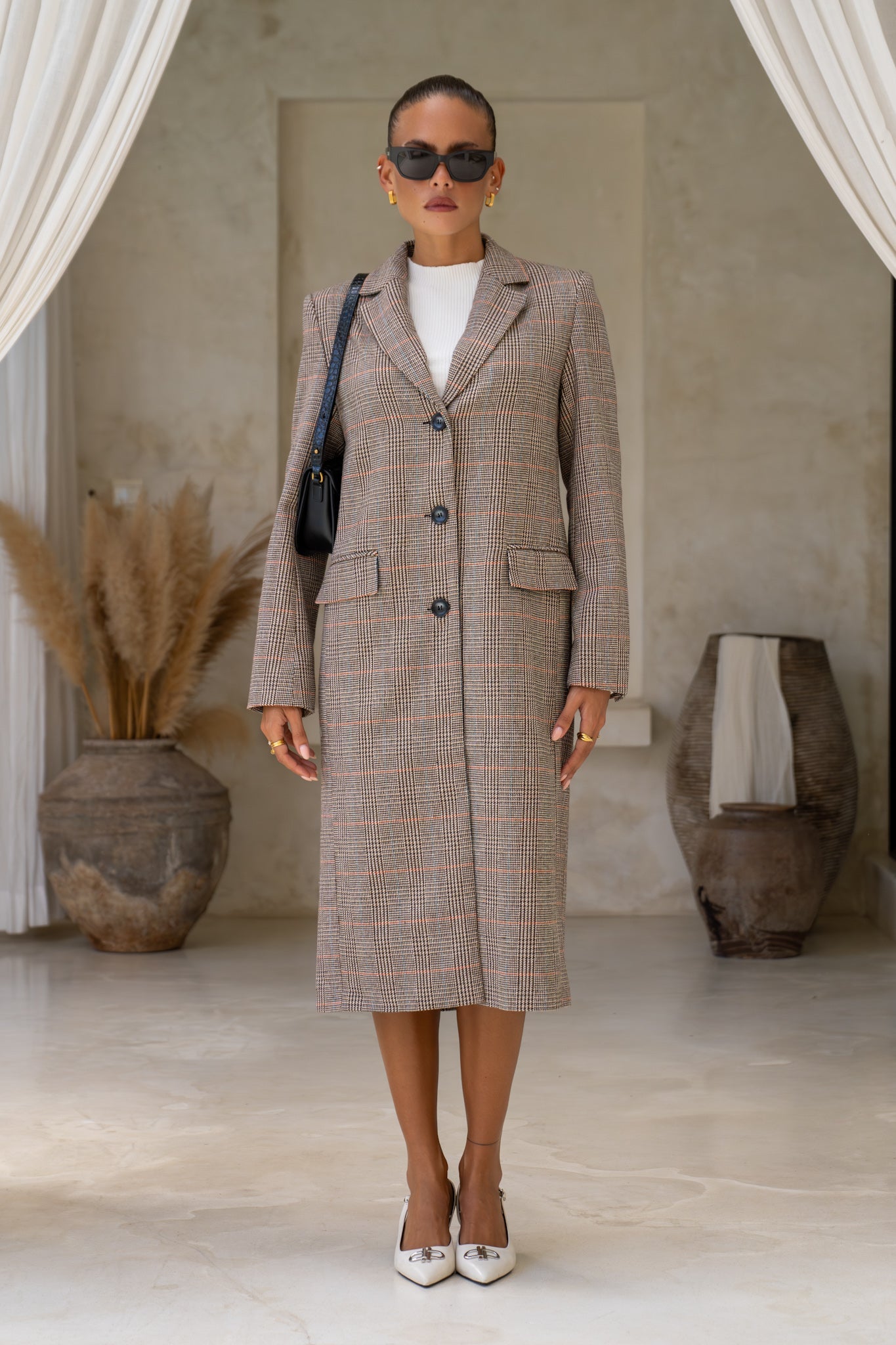 Heychic Briar Plaid Coat (Brown)