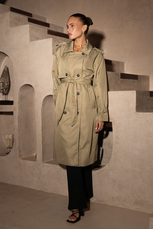 Heychic Trace Trench Coat (Khaki)