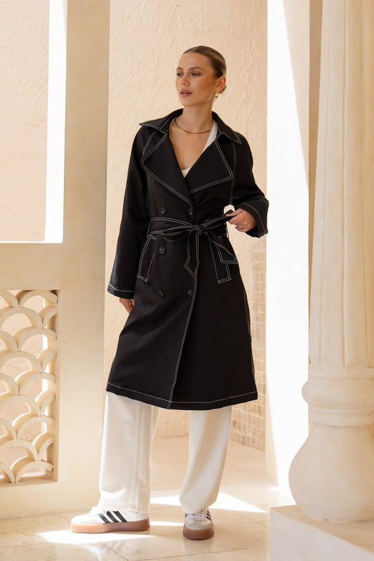 HEYCHIC Dekota Trench Coat (Black)