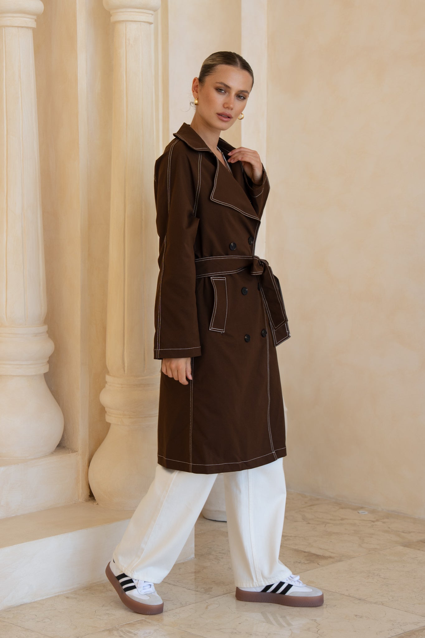 HEYCHIC Dekota Trench Coat (Brown)
