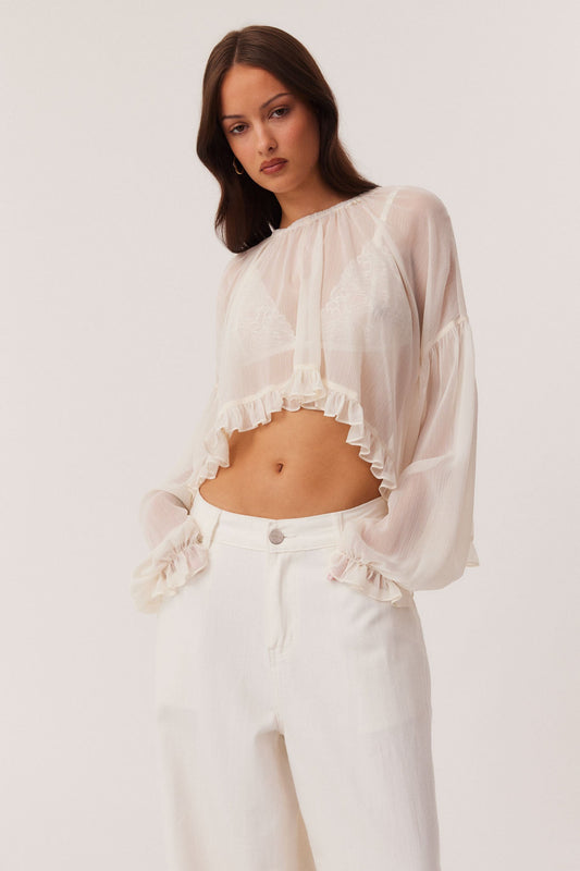 SNDYS LAURIE LONG SLEEVE TOP (Off White)