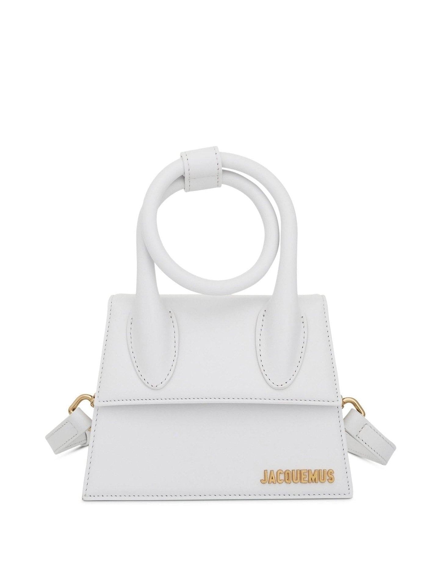 Image of Bags. Productname: JACQUEMUS Le Chiquito Noeud Leather Bag in White colour by brand - JACQUEMUS