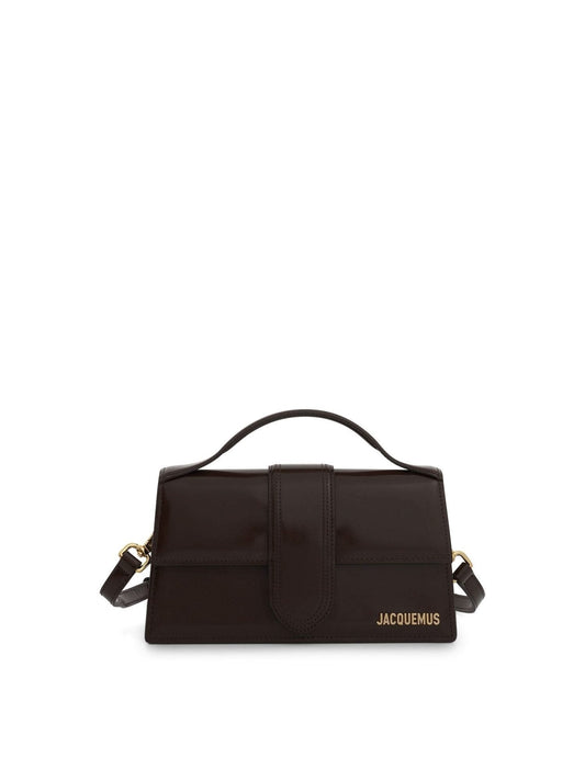 JACQUEMUS Le Grand Bambino Patent Leather Bag (Brown)
