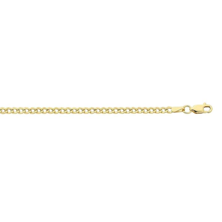 Image of Necklaces. Productname: 9kt Yellow Gold Curb 60cm Chain Necklace in Gold colour by brand - Bevilles