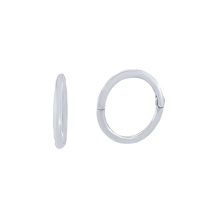 Image of Earrings. Product name - 10mm Sleeper Earrings in 9kt White Gold in colour by brand - Bevilles