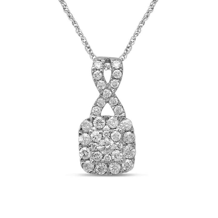 Image of Necklaces. Productname: 9kt White Gold 0.60ct Diamond Necklace in Diamond colour by brand - Bevilles