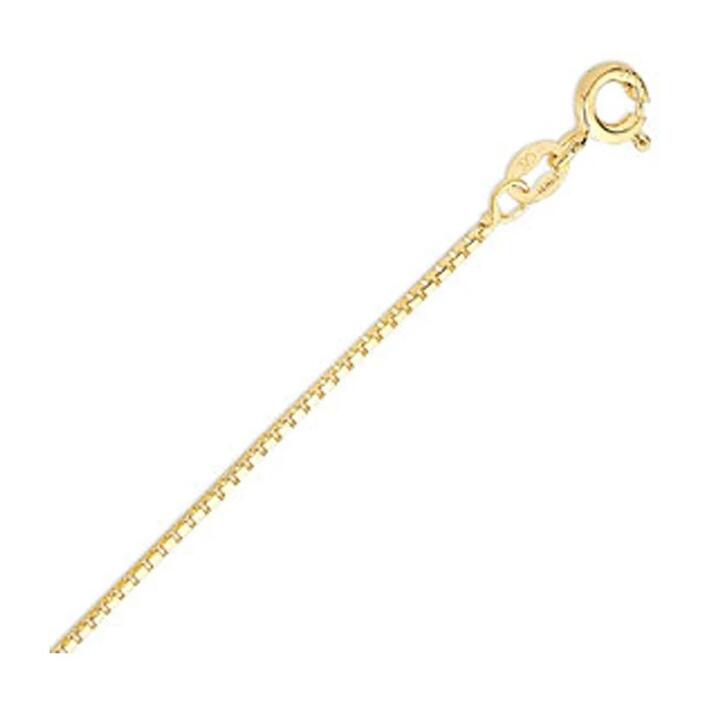 Image of Jewelry. Productname: 45cm 8-Sided Box Chain in 9kt Yellow Gold in Gold colour by brand - Bevilles