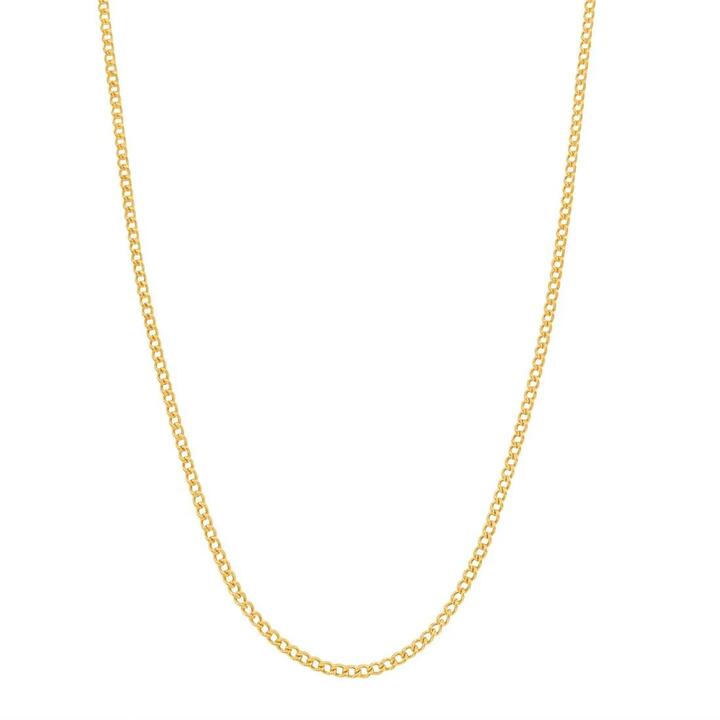 Image of Necklaces. Product name - 40cm Fine Open Curb Chain in 9kt Yellow Gold in colour by brand - Bevilles