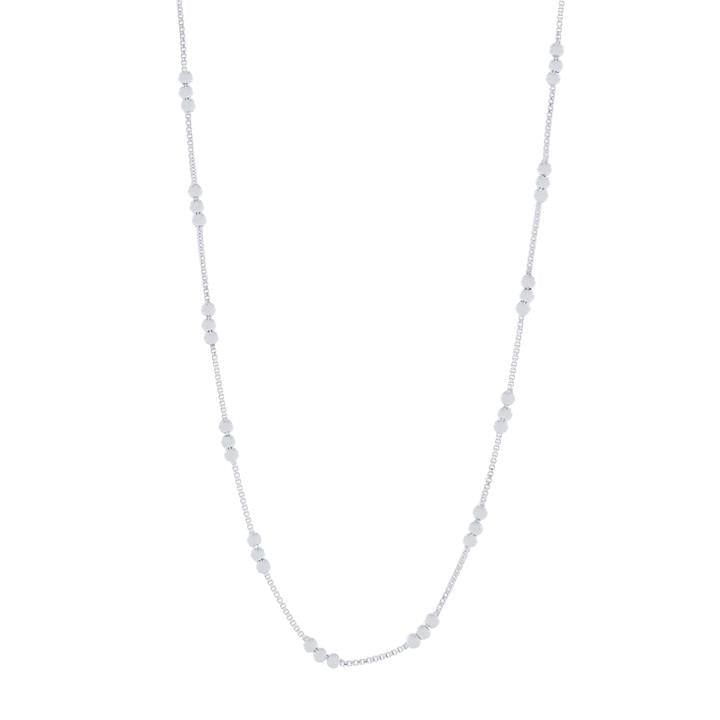 Image of Necklaces. Productname: 3mm Ball Station Box Chain Necklace in Sterling Silver 45cm in Silver colour by brand - Bevilles