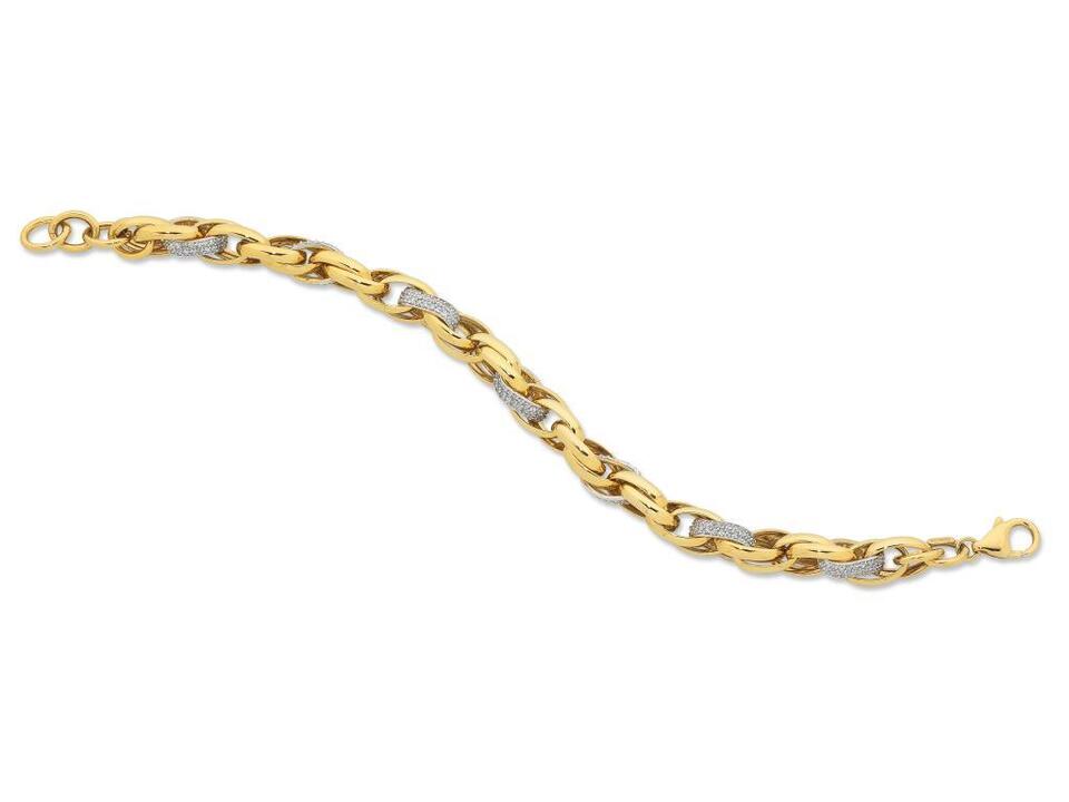 Image of Necklaces. Productname: 9kt Yellow Gold Silver Infused Crystal Necklace 55cm in Gold colour by brand - Bevilles